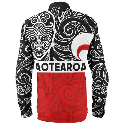 New Zealand Long Sleeve Shirt Aotearoa Maori Haka Face