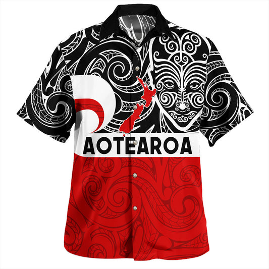 New Zealand Hawaiian Shirt Aotearoa Maori Haka Face