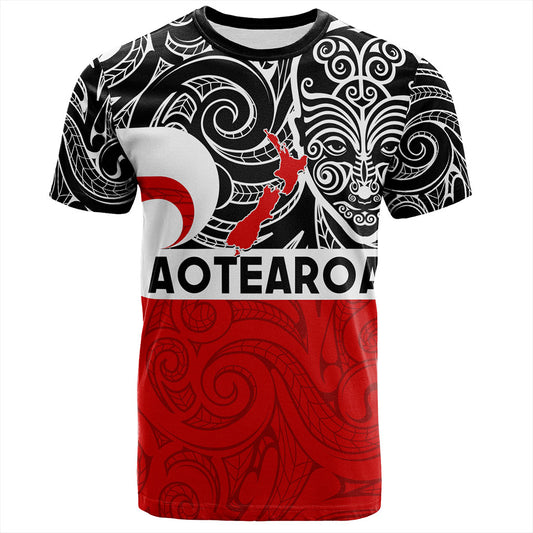 New Zealand T-Shirt Aotearoa Maori Haka Face