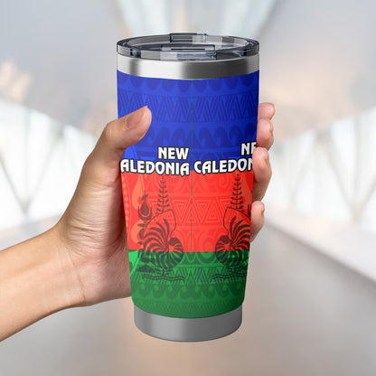 New Caledonia Flag Color With Traditional Patterns Tumbler