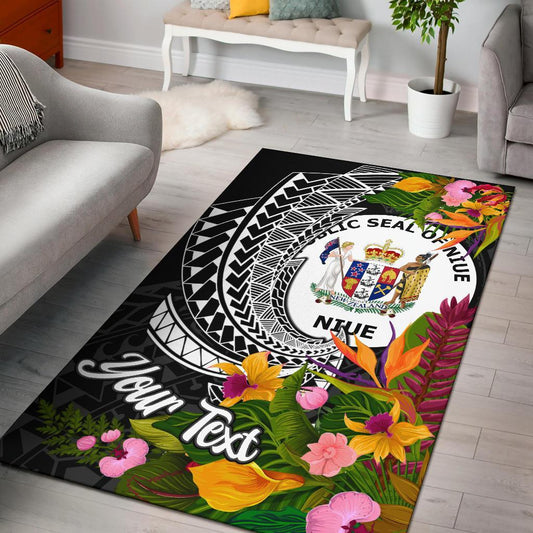 Niue Area Rug - Custom Personalised Seal Spiral Polynesian Patterns