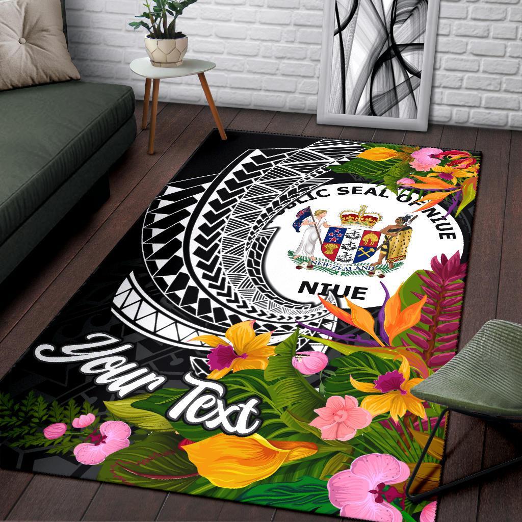 Niue Area Rug - Custom Personalised Seal Spiral Polynesian Patterns