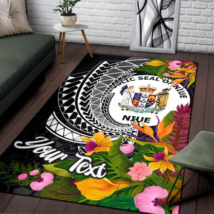 Niue Area Rug - Custom Personalised Seal Spiral Polynesian Patterns