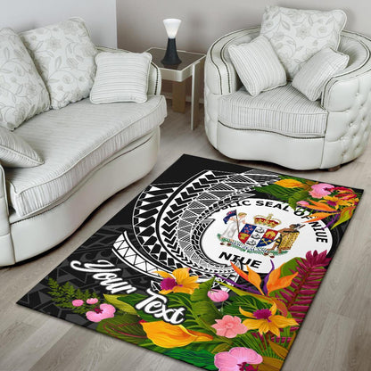 Niue Area Rug - Custom Personalised Seal Spiral Polynesian Patterns
