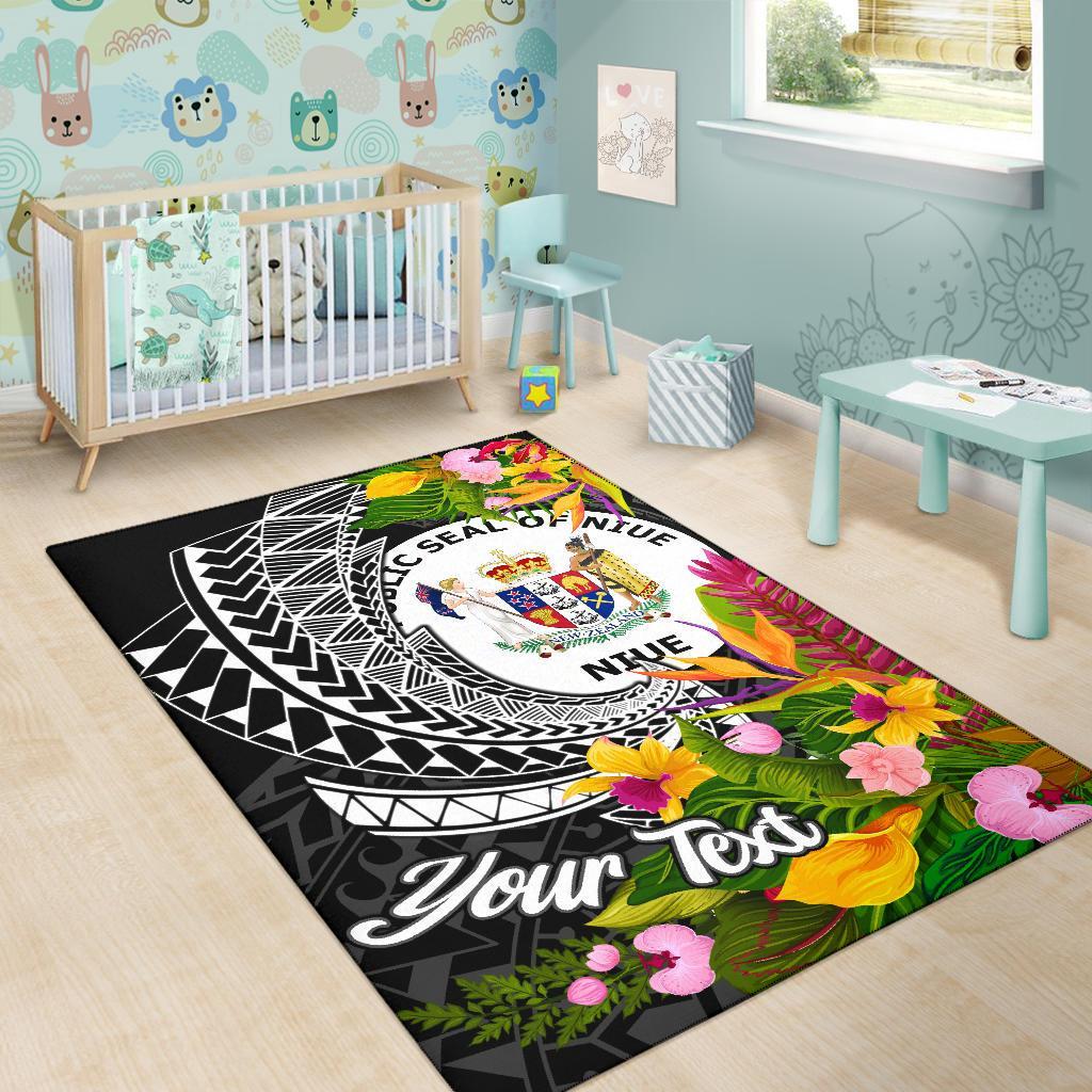 Niue Area Rug - Custom Personalised Seal Spiral Polynesian Patterns