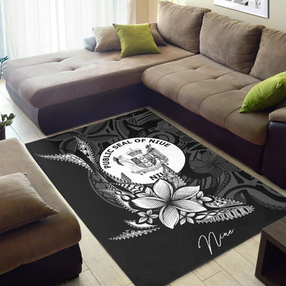 Niue Area Rug - Fish With Plumeria Flowers Style