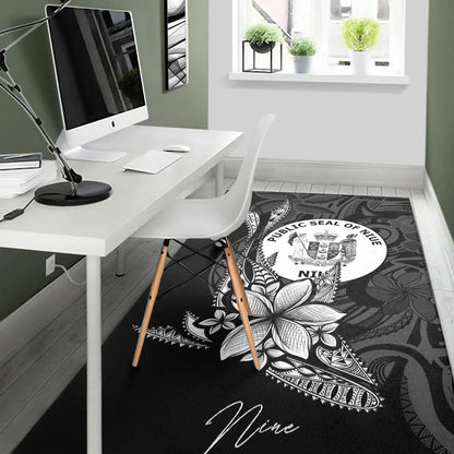 Niue Area Rug - Fish With Plumeria Flowers Style