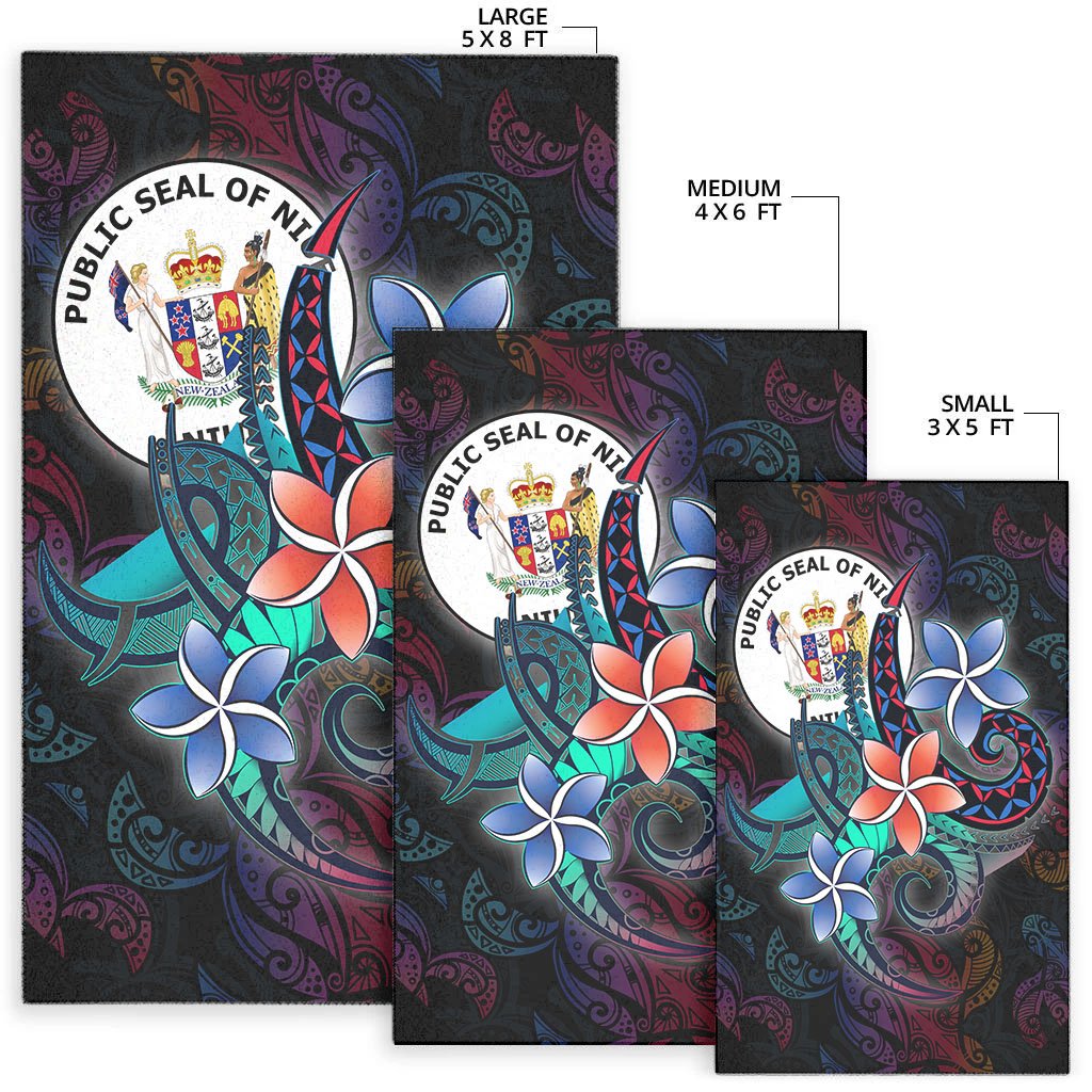 Niue Area Rug - Plumeria Flowers Style