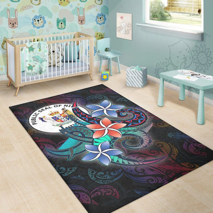 Niue Area Rug - Plumeria Flowers Style