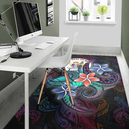 Niue Area Rug - Plumeria Flowers Style