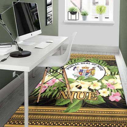 Niue Area Rug - Polynesian Gold Patterns Collection