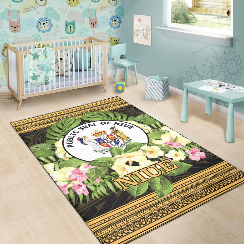 Niue Area Rug - Polynesian Gold Patterns Collection