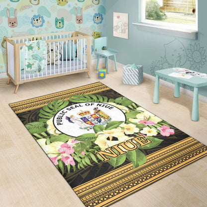 Niue Area Rug - Polynesian Gold Patterns Collection