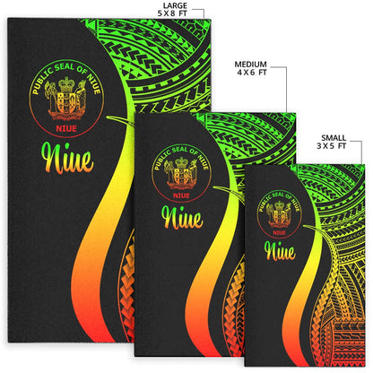 Niue Area Rug - Reggae Polynesian Tentacle Tribal Pattern