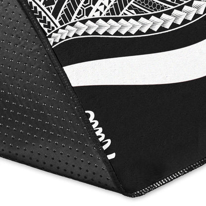 Niue Area Rug - White Polynesian Tentacle Tribal Pattern