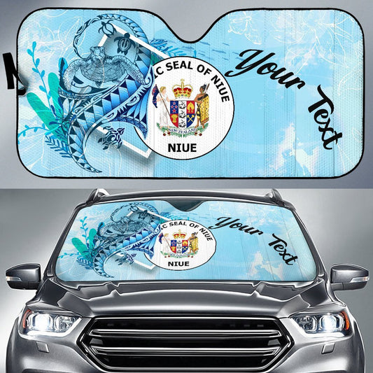 Niue Auto Sun Shades - Custom Personalised Polynesian Turtle Under The Sea