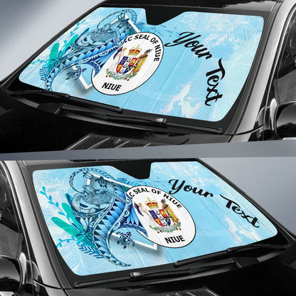 Niue Auto Sun Shades - Custom Personalised Polynesian Turtle Under The Sea