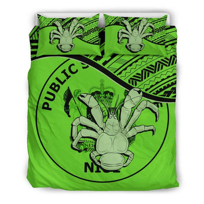 Polynesian Duvet Cover Set - Niue Bedding Set Green