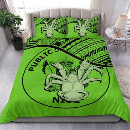 Polynesian Duvet Cover Set - Niue Bedding Set Green