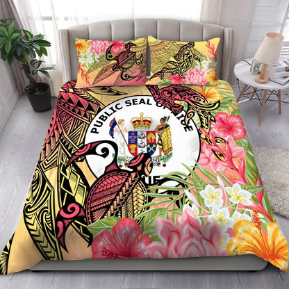 Niue Bedding Set - Flowers Tropical With Sea Animals