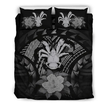 Niue Duvet Cover Set - Coconut Crab & Gray Hibiscus