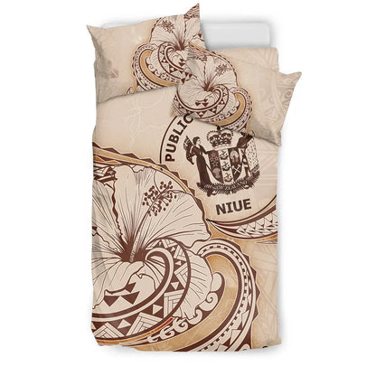 Niue Bedding Set - Hibiscus Flower Vintage Style