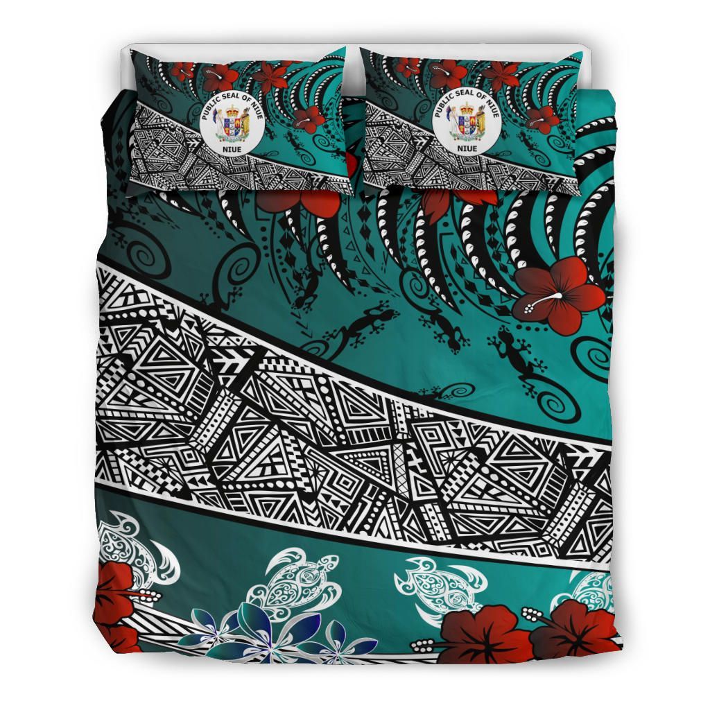 Niue Bedding Set - Lizard And Turtle Green