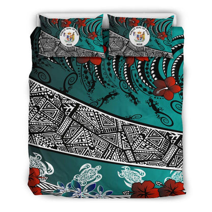 Niue Bedding Set - Lizard And Turtle Green