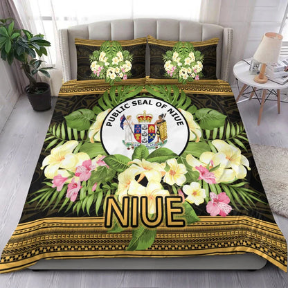 Niue Bedding Set - Polynesian Gold Patterns Collection