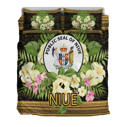 Niue Bedding Set - Polynesian Gold Patterns Collection