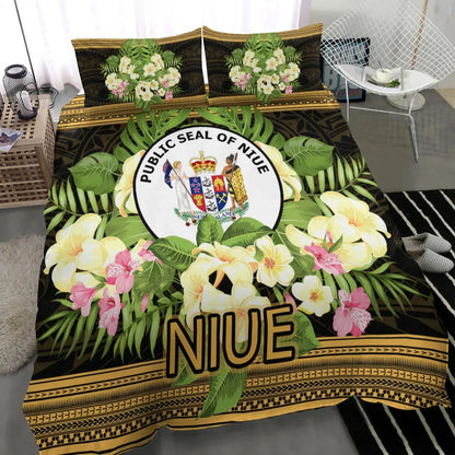 Niue Bedding Set - Polynesian Gold Patterns Collection