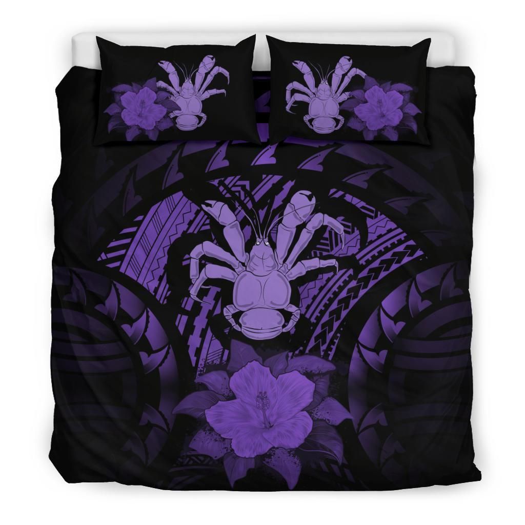 Niue Duvet Cover Set - Coconut Crab & Purple Hibiscus