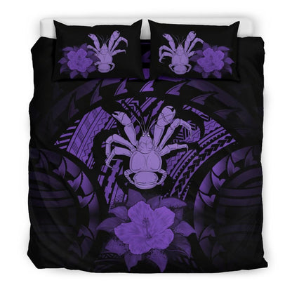 Niue Duvet Cover Set - Coconut Crab & Purple Hibiscus