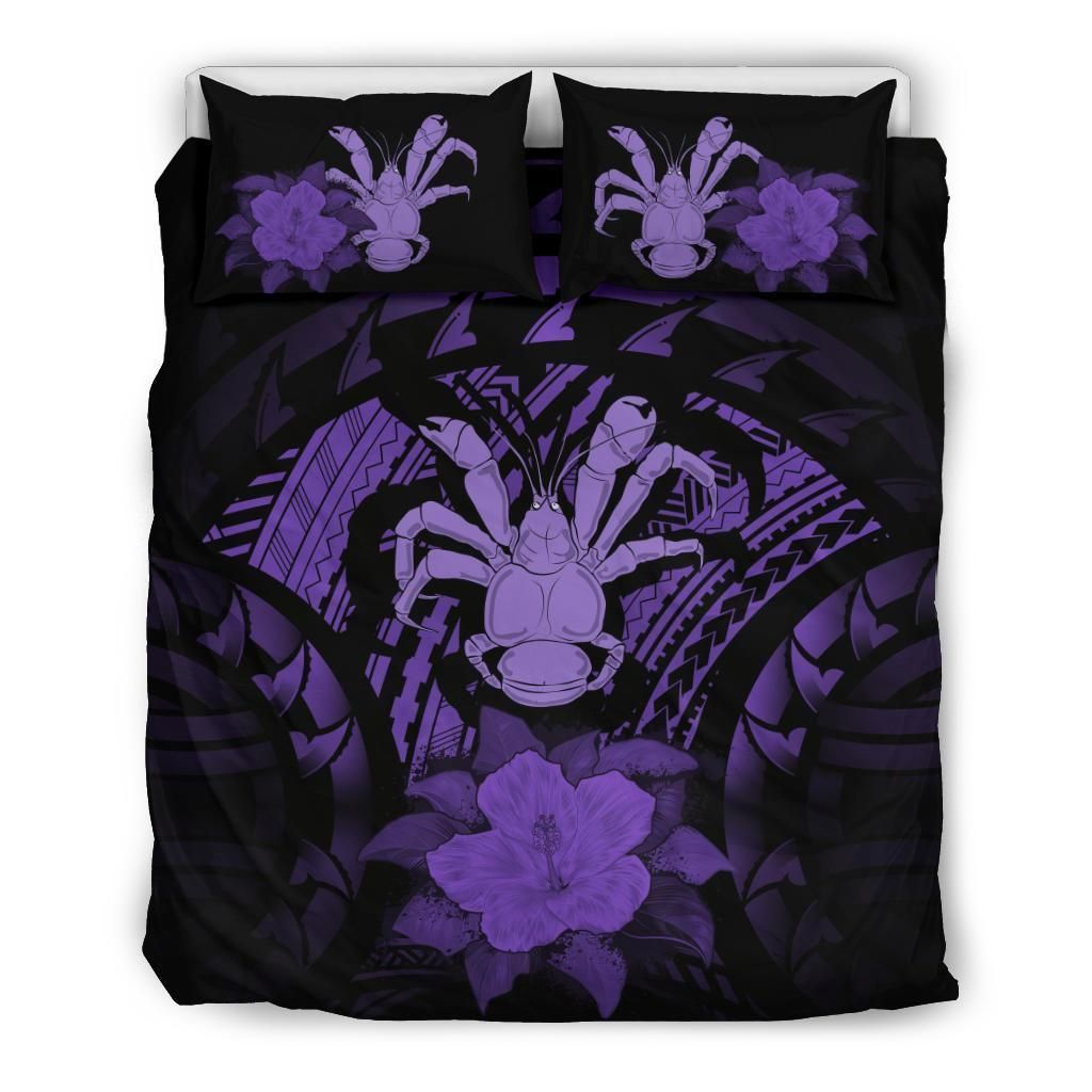 Niue Duvet Cover Set - Coconut Crab & Purple Hibiscus