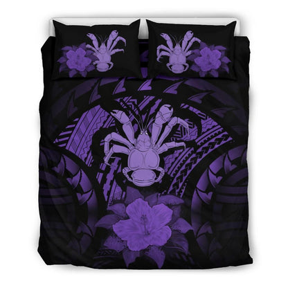 Niue Duvet Cover Set - Coconut Crab & Purple Hibiscus