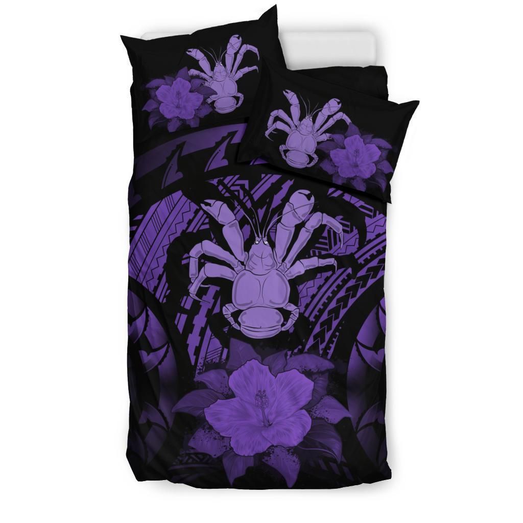 Niue Duvet Cover Set - Coconut Crab & Purple Hibiscus