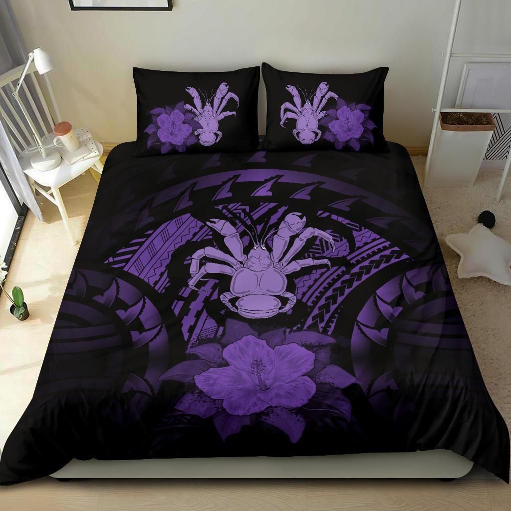 Niue Duvet Cover Set - Coconut Crab & Purple Hibiscus