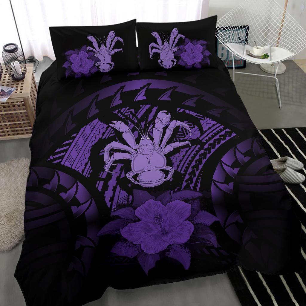 Niue Duvet Cover Set - Coconut Crab & Purple Hibiscus
