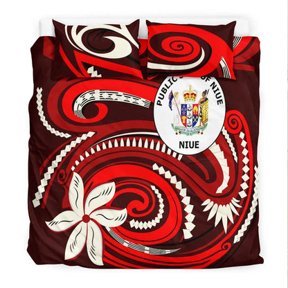 Niue Bedding Set - Vortex Style Red Color