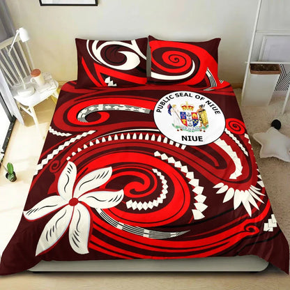 Niue Bedding Set - Vortex Style Red Color