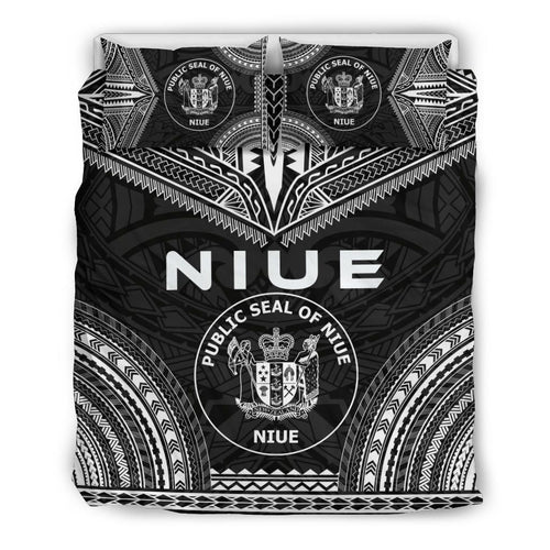 Niue Polynesian Chief Duvet Cover Set - Black Version