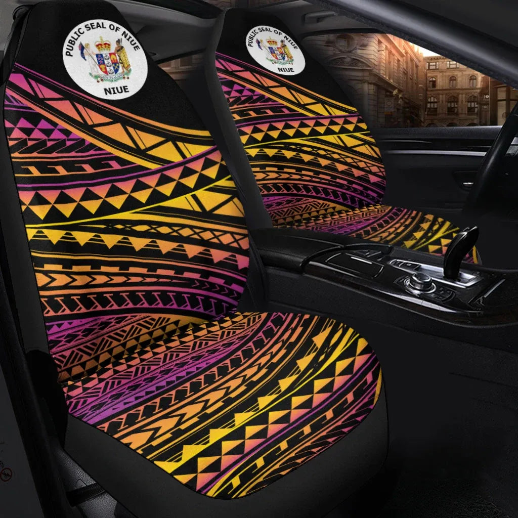 Niue Car Seat Cover -  Special Polynesian Ornaments