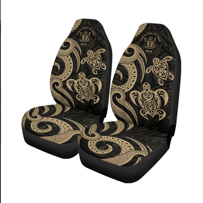 Niue Car Seat Covers - Gold Tentacle Turtle