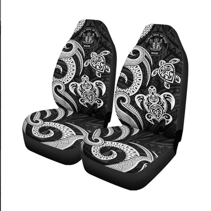 Niue Car Seat Covers - White Tentacle Turtle