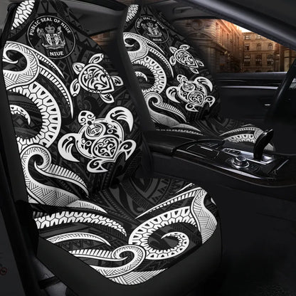 Niue Car Seat Covers - White Tentacle Turtle