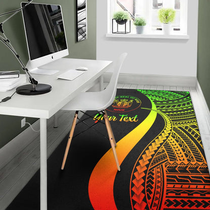 Niue Custom Personalised Area Rug - Reggae Polynesian Tentacle Tribal Pattern