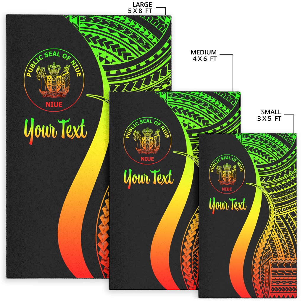 Niue Custom Personalised Area Rug - Reggae Polynesian Tentacle Tribal Pattern