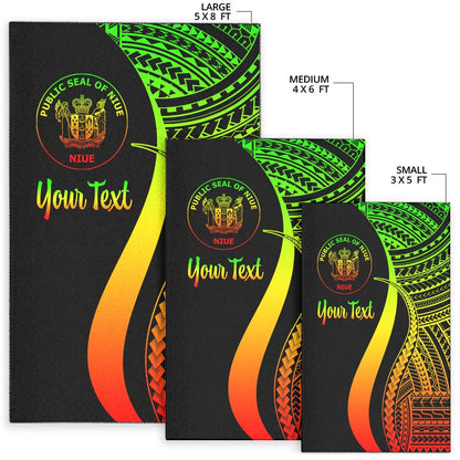 Niue Custom Personalised Area Rug - Reggae Polynesian Tentacle Tribal Pattern