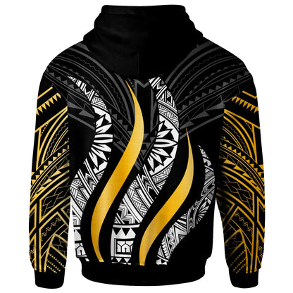 Niue Custom Personalised Hoodie - Niue Strong Fire Pattern Gold
