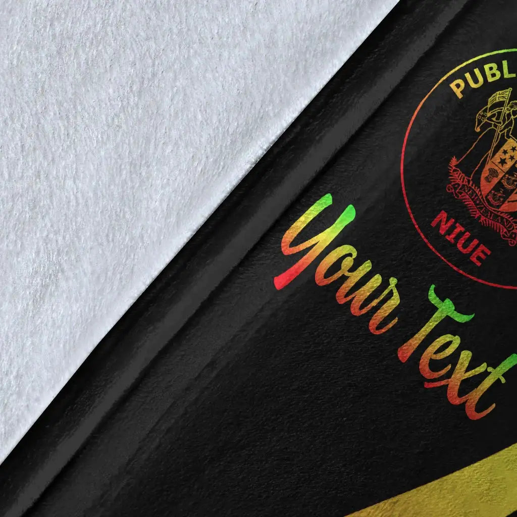 Niue Custom Personalised Premium Blanket - Reggae Polynesian Tentacle Tribal Pattern
